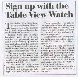 Table View Neighbourhood Watch